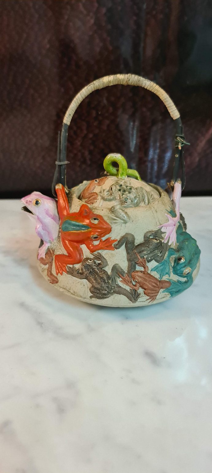 Rare Oriental Studio Pottery Frog Teapot Gold Coast Antiques