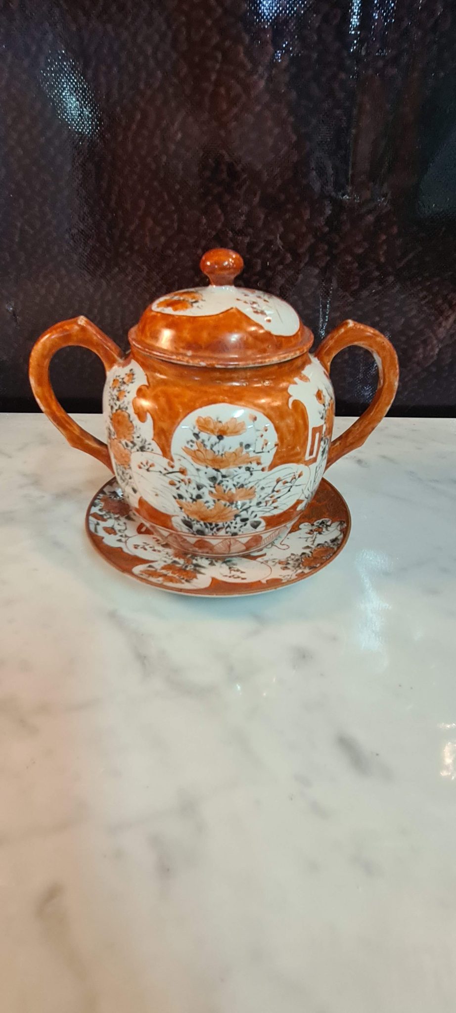 Kutani Asian Teapot and Plate Gold Coast Antiques