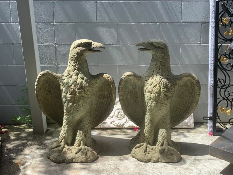 Pair of Large Eagle Statues Gold Coast Antiques